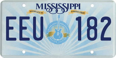 MS license plate EEU182