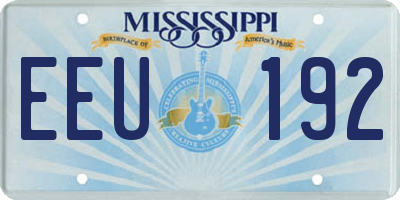 MS license plate EEU192