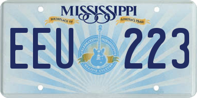 MS license plate EEU223