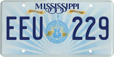 MS license plate EEU229