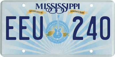 MS license plate EEU240