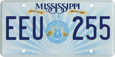 MS license plate EEU255