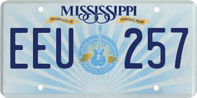 MS license plate EEU257