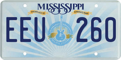 MS license plate EEU260