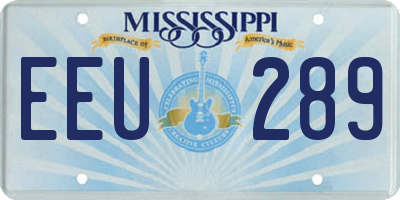 MS license plate EEU289