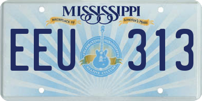MS license plate EEU313