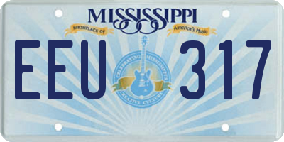 MS license plate EEU317