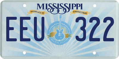 MS license plate EEU322