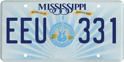 MS license plate EEU331