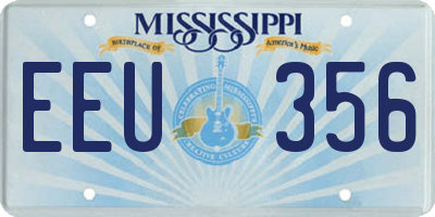MS license plate EEU356