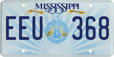 MS license plate EEU368