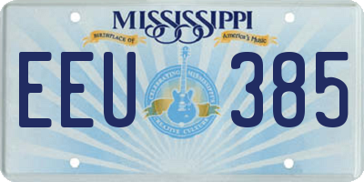 MS license plate EEU385