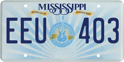 MS license plate EEU403