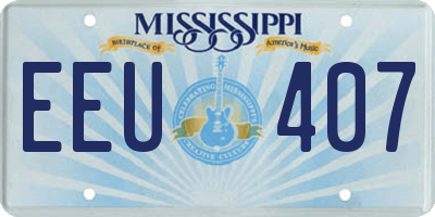 MS license plate EEU407
