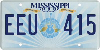 MS license plate EEU415