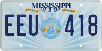 MS license plate EEU418