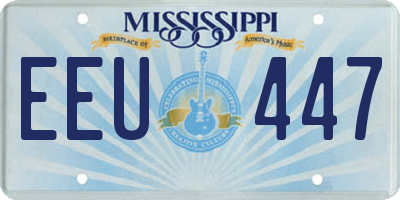 MS license plate EEU447