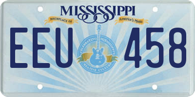 MS license plate EEU458