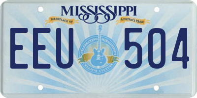 MS license plate EEU504