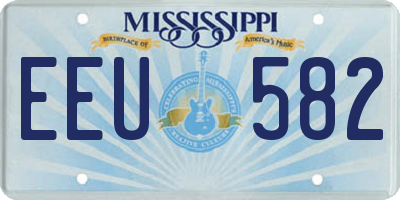 MS license plate EEU582