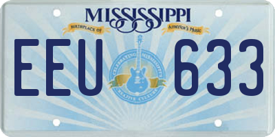 MS license plate EEU633