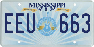 MS license plate EEU663