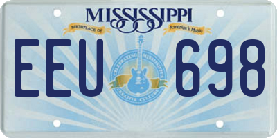 MS license plate EEU698