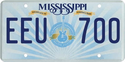 MS license plate EEU700