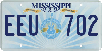MS license plate EEU702