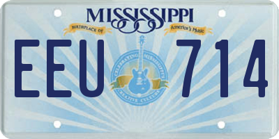 MS license plate EEU714