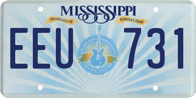 MS license plate EEU731