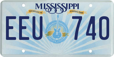 MS license plate EEU740