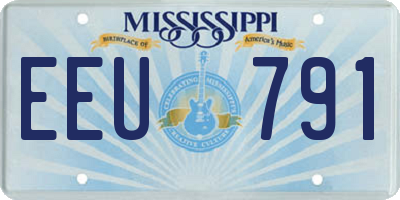 MS license plate EEU791