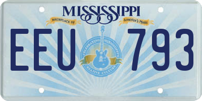 MS license plate EEU793