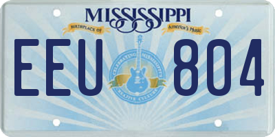 MS license plate EEU804
