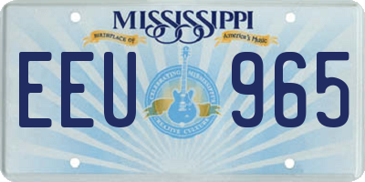 MS license plate EEU965