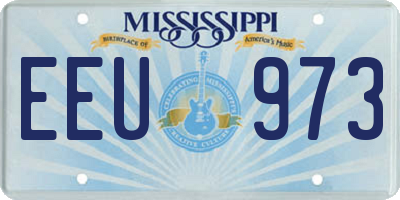 MS license plate EEU973