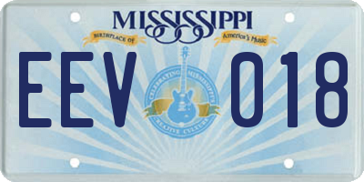 MS license plate EEV018
