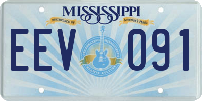 MS license plate EEV091
