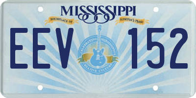 MS license plate EEV152