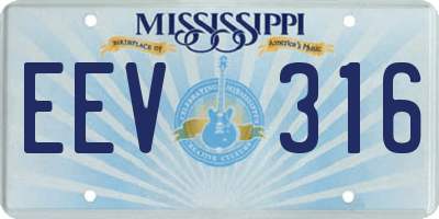 MS license plate EEV316