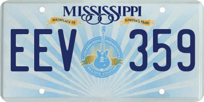 MS license plate EEV359