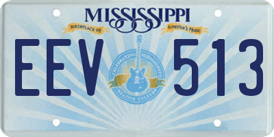 MS license plate EEV513