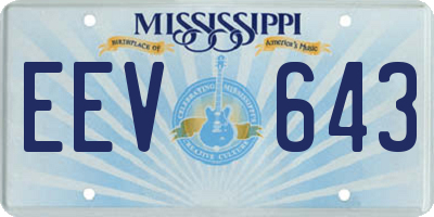 MS license plate EEV643