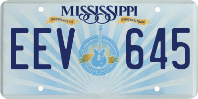 MS license plate EEV645