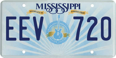 MS license plate EEV720