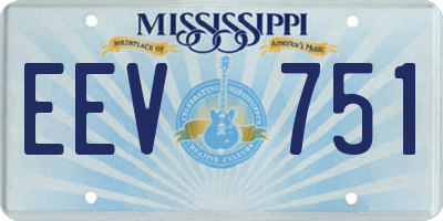 MS license plate EEV751