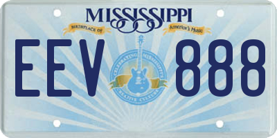 MS license plate EEV888