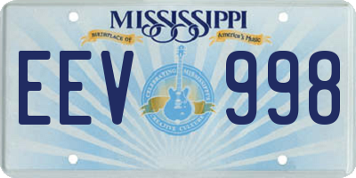 MS license plate EEV998
