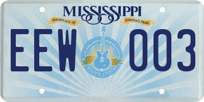 MS license plate EEW003